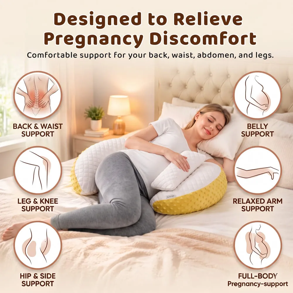 designed to relive Maternity pillow yellow
