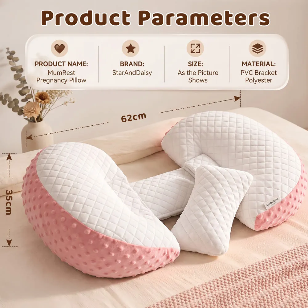 details and dimension of Maternity pillow pink