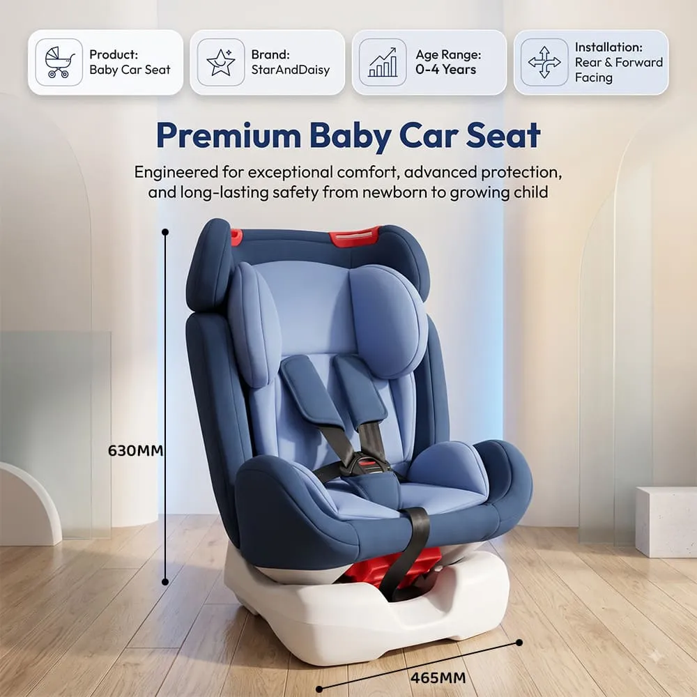 details and dimension of baby car seat G401 blue