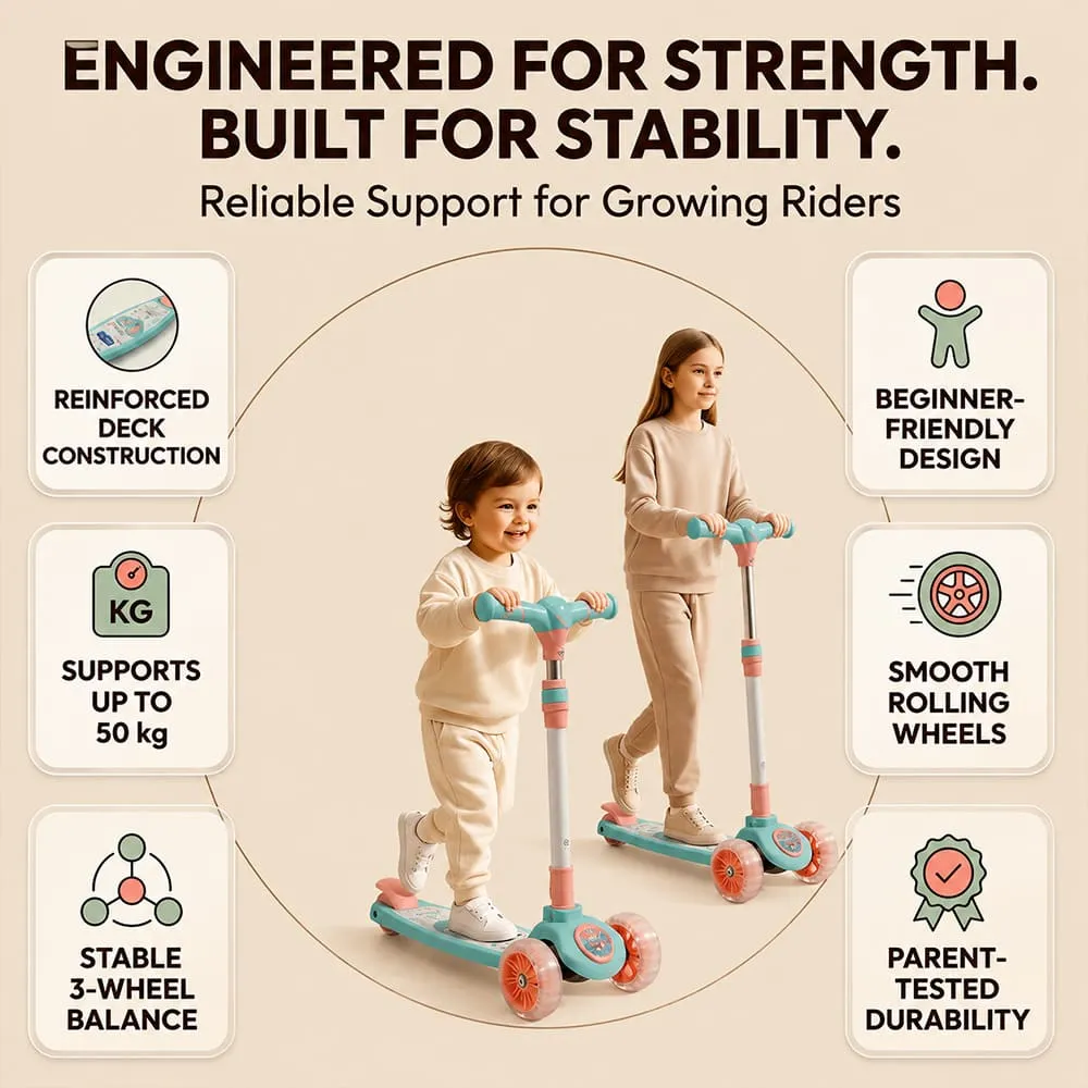 features of Peppa pig kids scooter blue