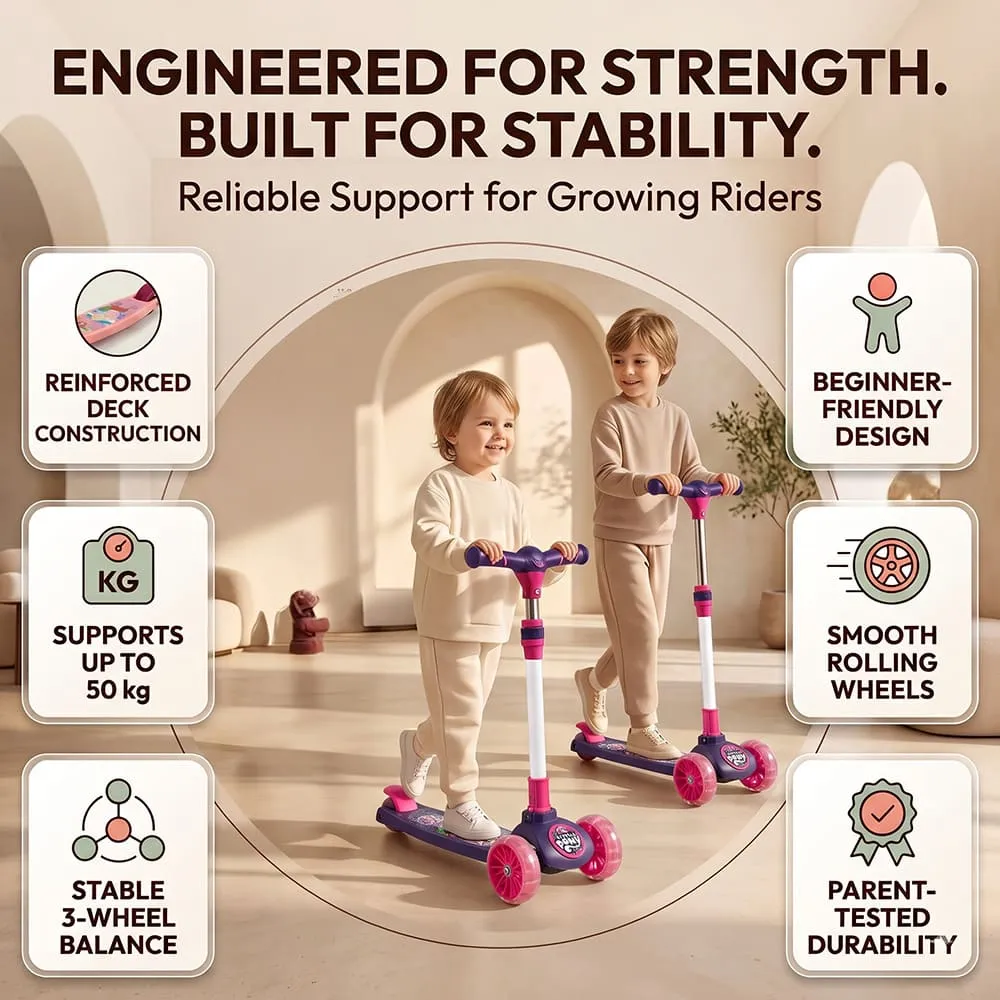 features of Peppa pig kids scooter purple