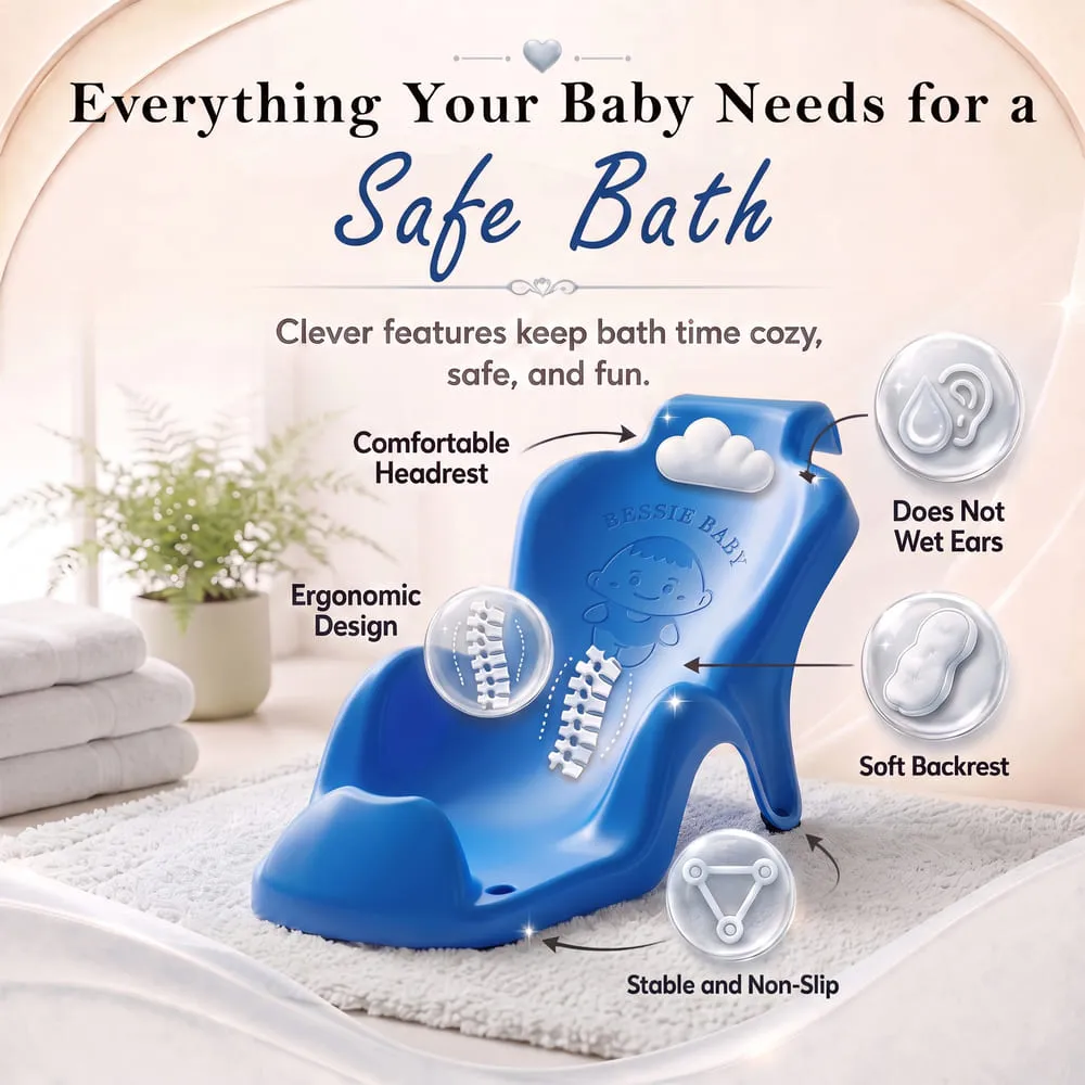 features of baby bath seat blue