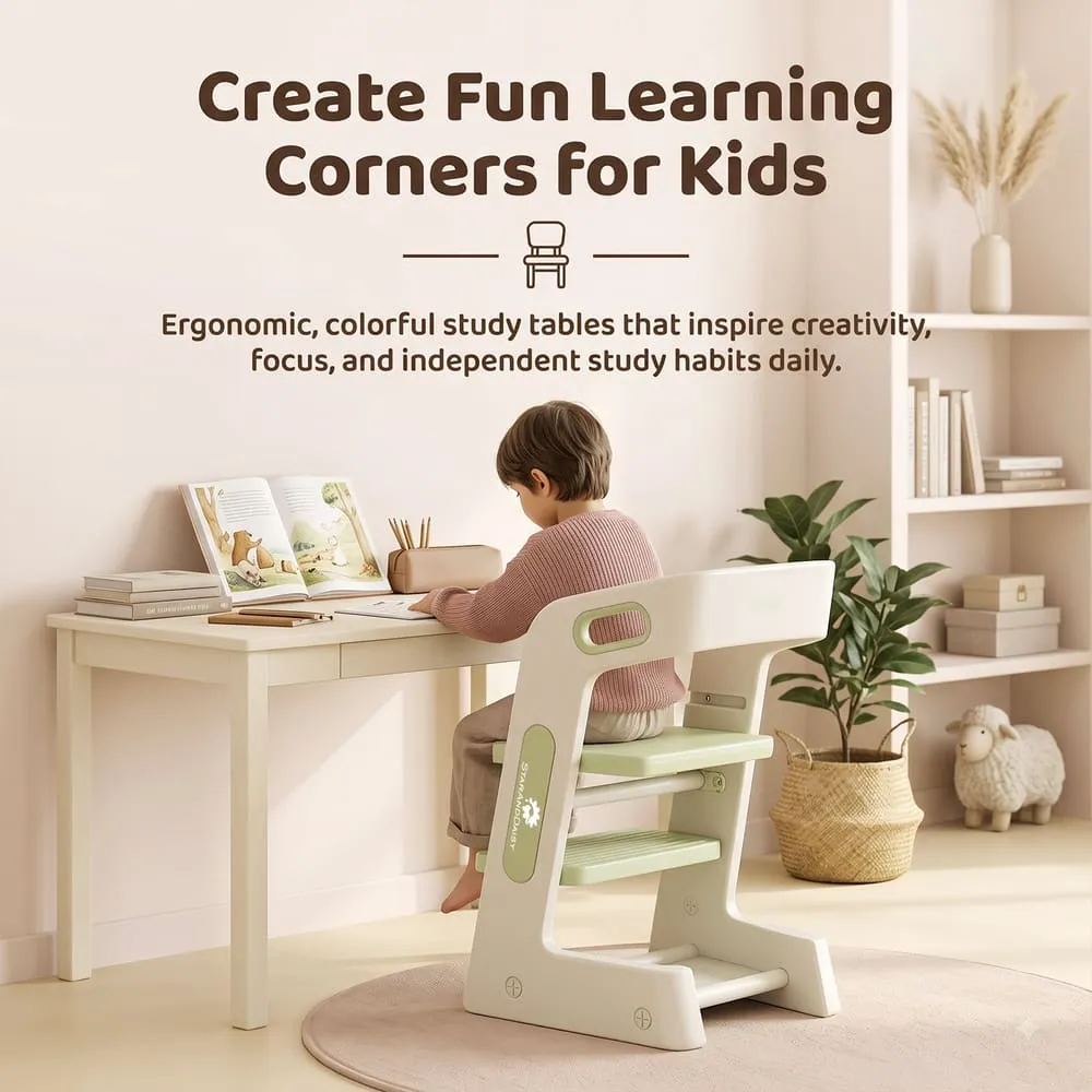 fun and learning Grownest Adjustable Dining chair green