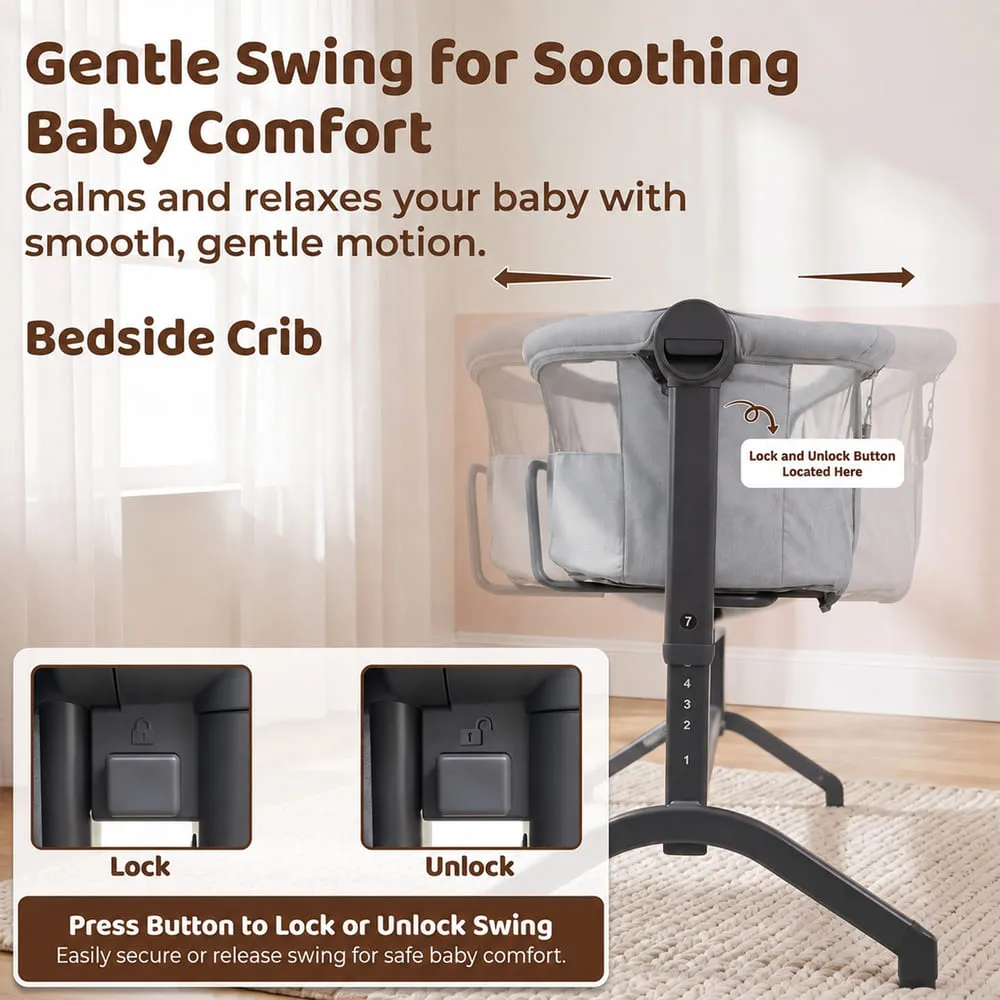 gentle swing for soothing kinderkraft baby cradle grey