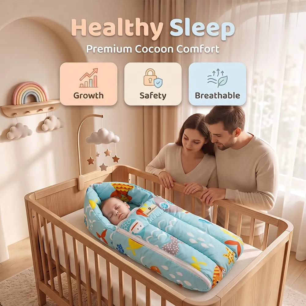 healthy sleep baby sleeping bag aqua print