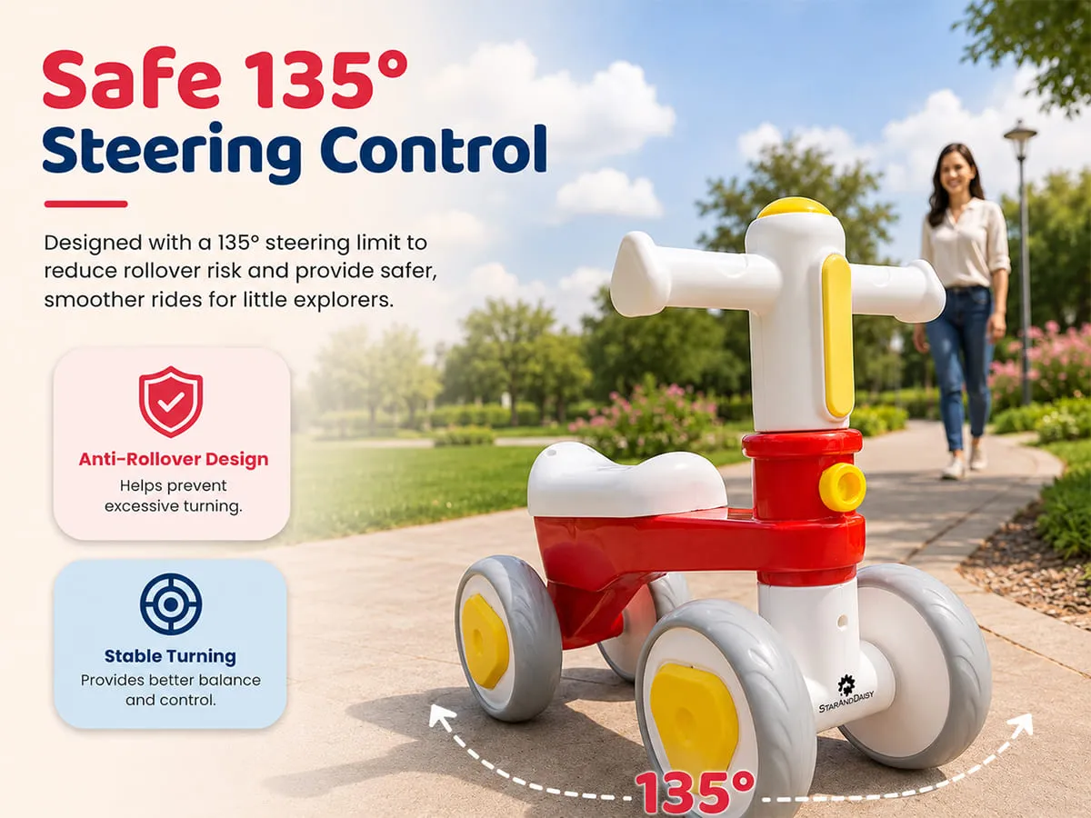 Push Ride On Bike for Kids, 4 Wheel Toy Mini Bike for Baby