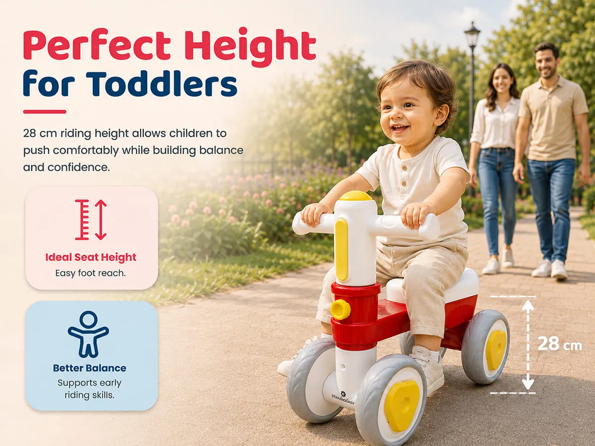 Push Ride On Bike for Kids, 4 Wheel Toy Mini Bike for Baby