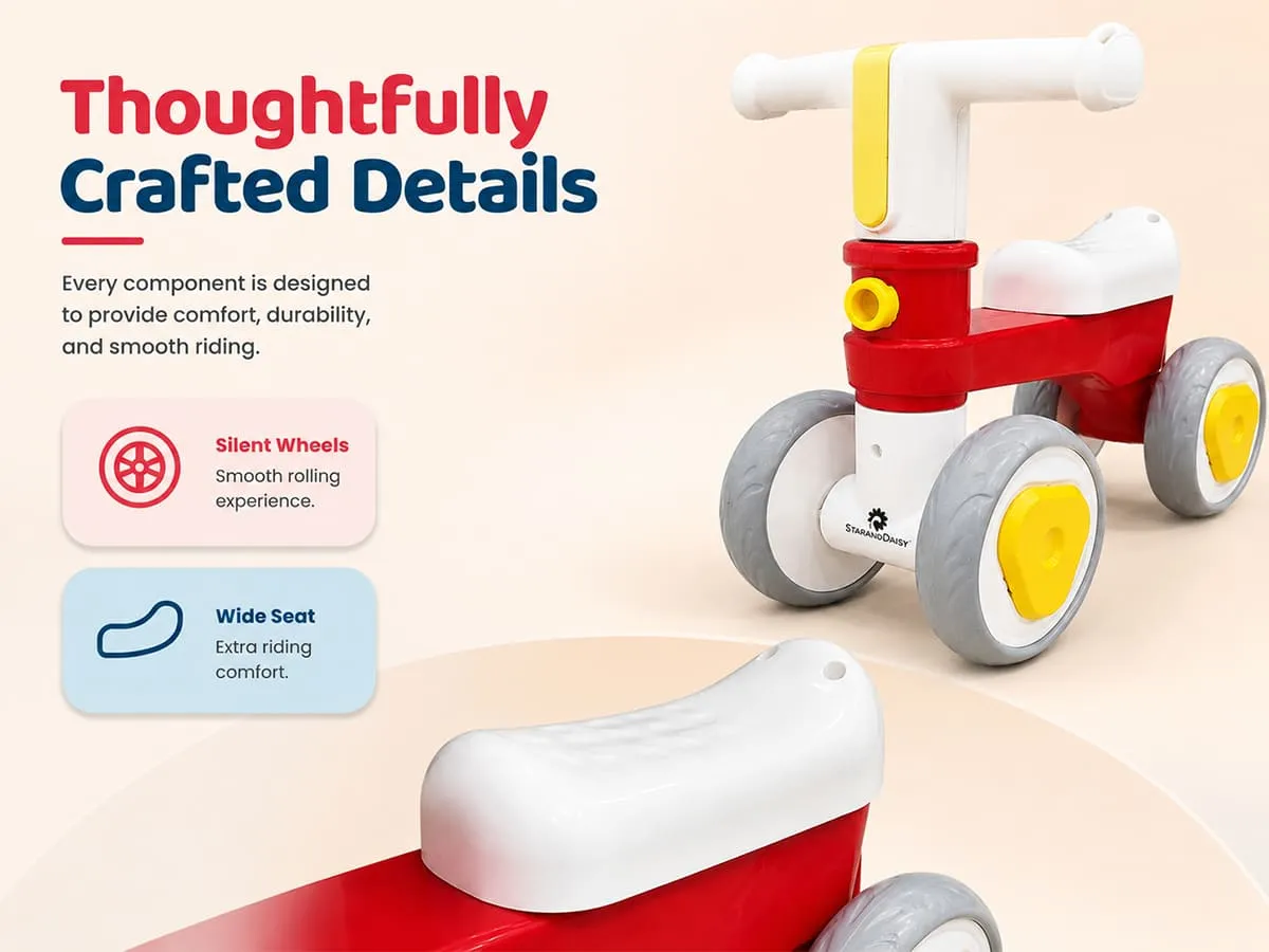 Push Ride On Bike for Kids, 4 Wheel Toy Mini Bike for Baby