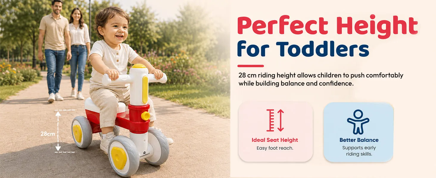 Push Ride On Bike for Kids, 4 Wheel Toy Mini Bike for Baby
