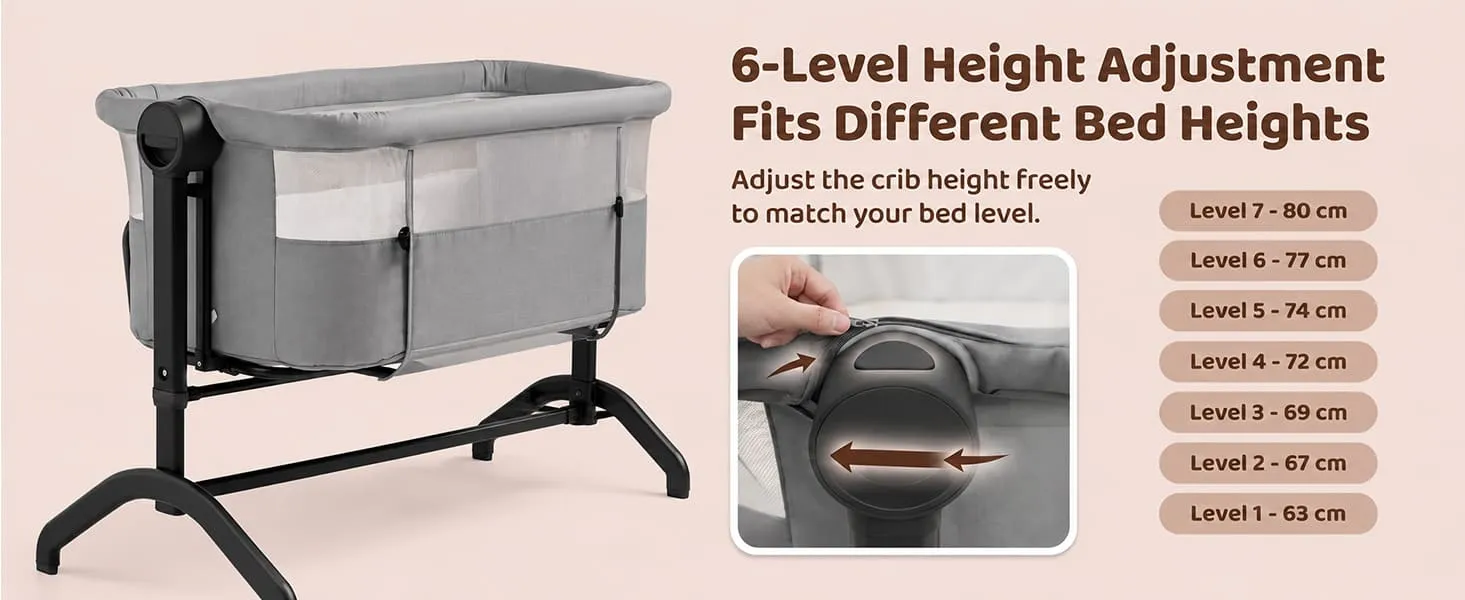 International Series 2 in 1 Bedside Crib And Cradle