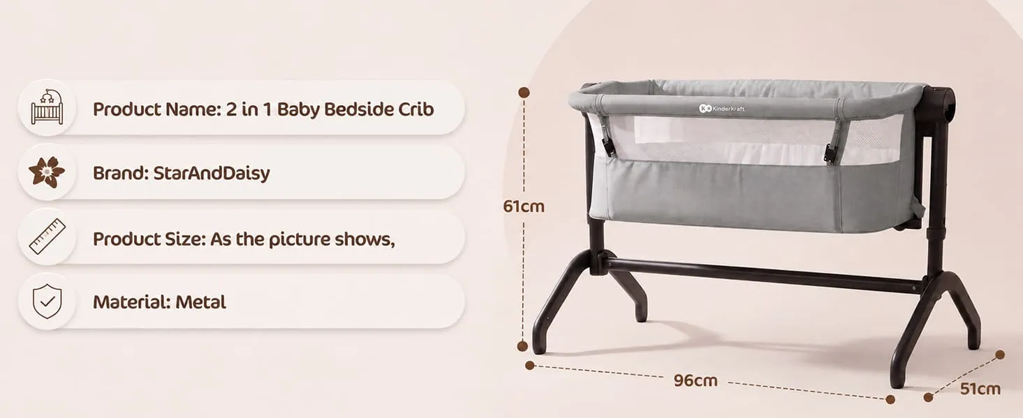 International Series 2 in 1 Bedside Crib And Cradle