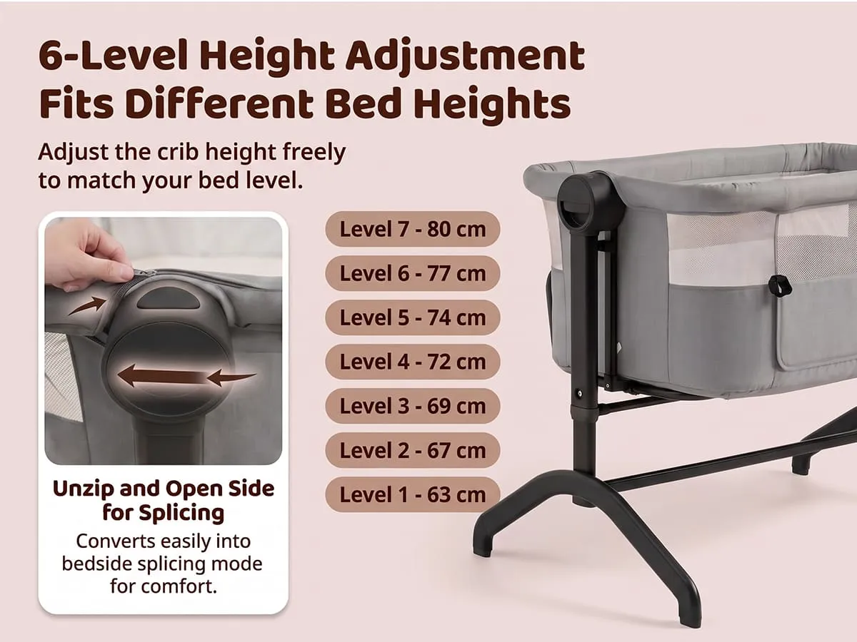 International Series 2 in 1 Bedside Crib And Cradle