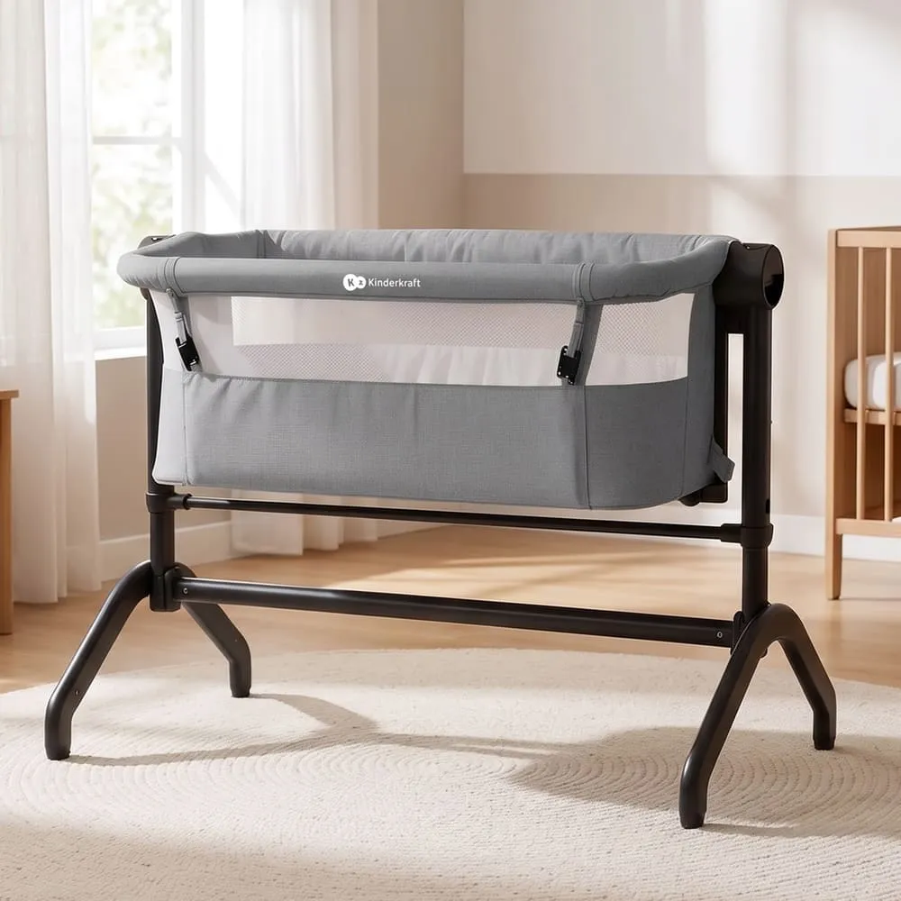 StarAndDaisy International Series 2 in 1 Bedside Crib And Cradle With Premium Aluminum Built for Infant Baby For Upto 2 Years  (Grey KK)