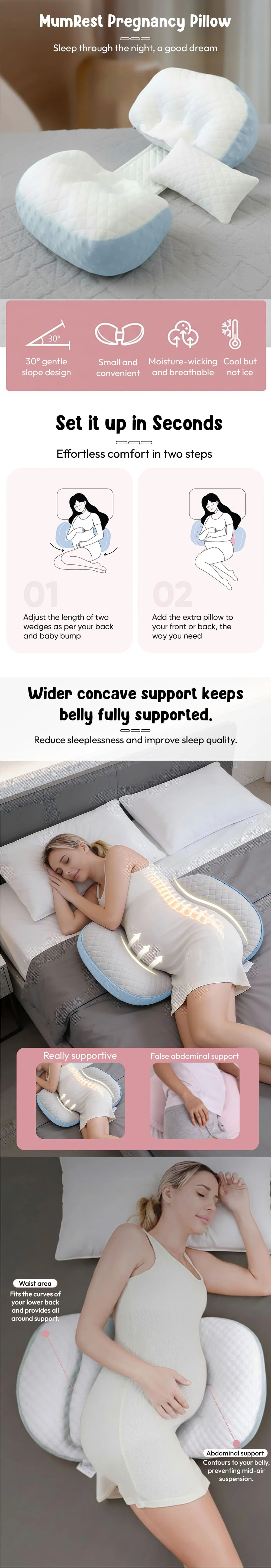 Mumrest Pregnancy Pillow Blue