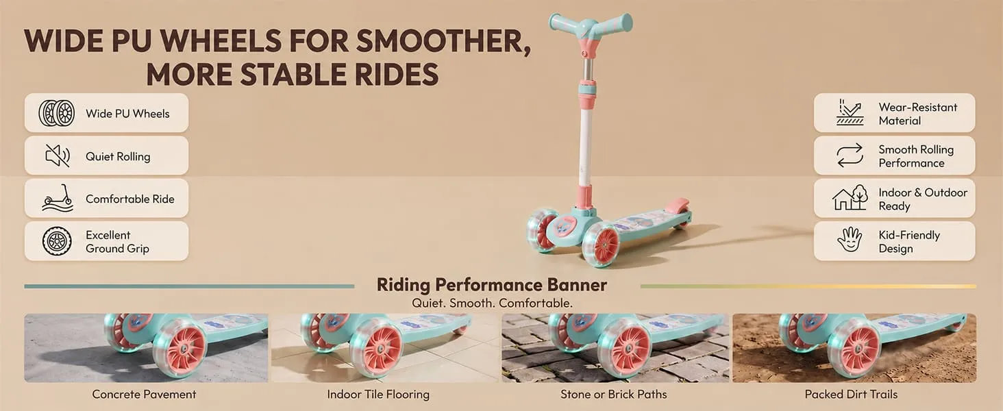 Peppa Pig Spartan Kids Scooter with LED Light Wheels