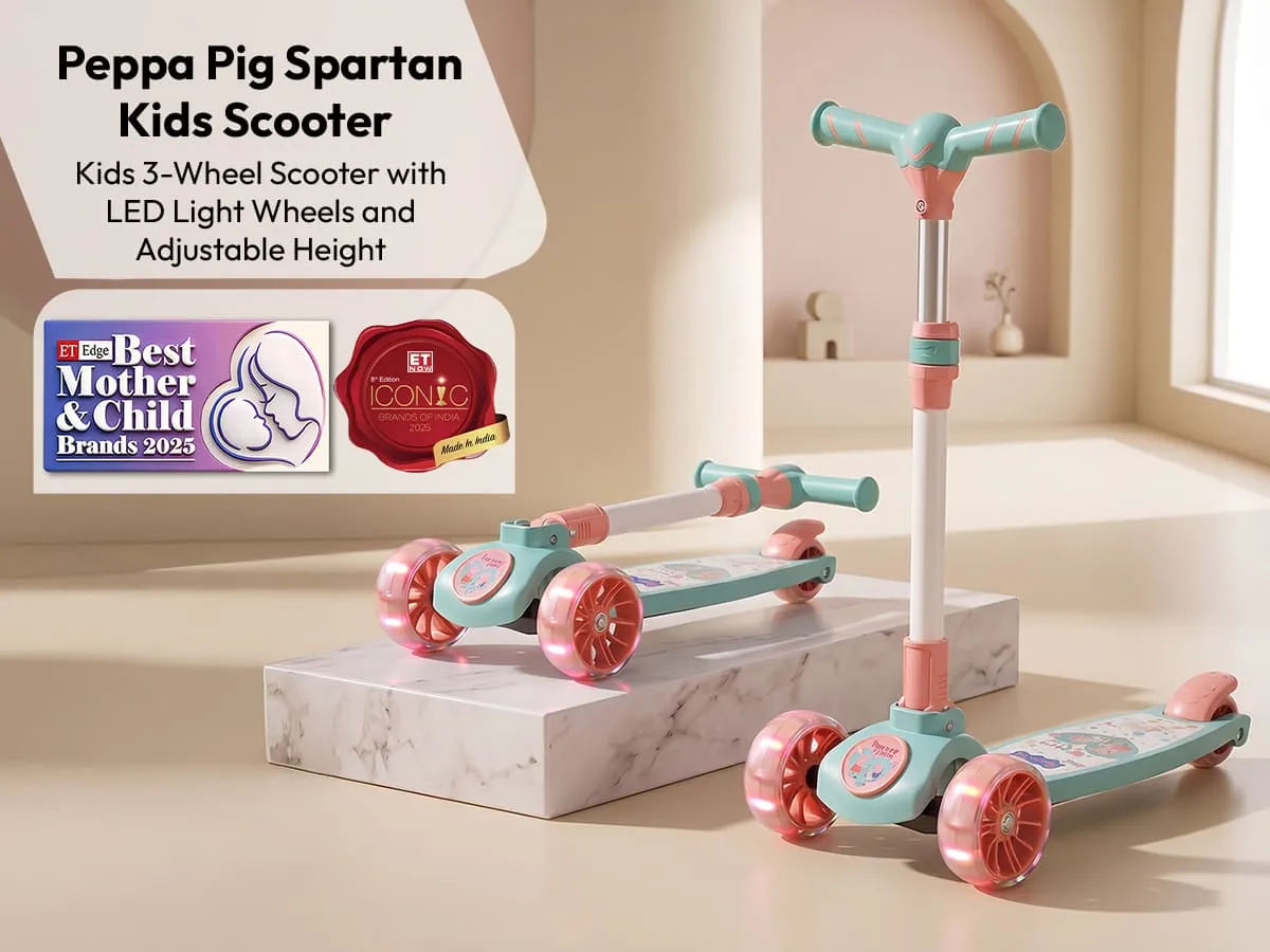 Peppa Pig Spartan Kids Scooter with LED Light Wheels