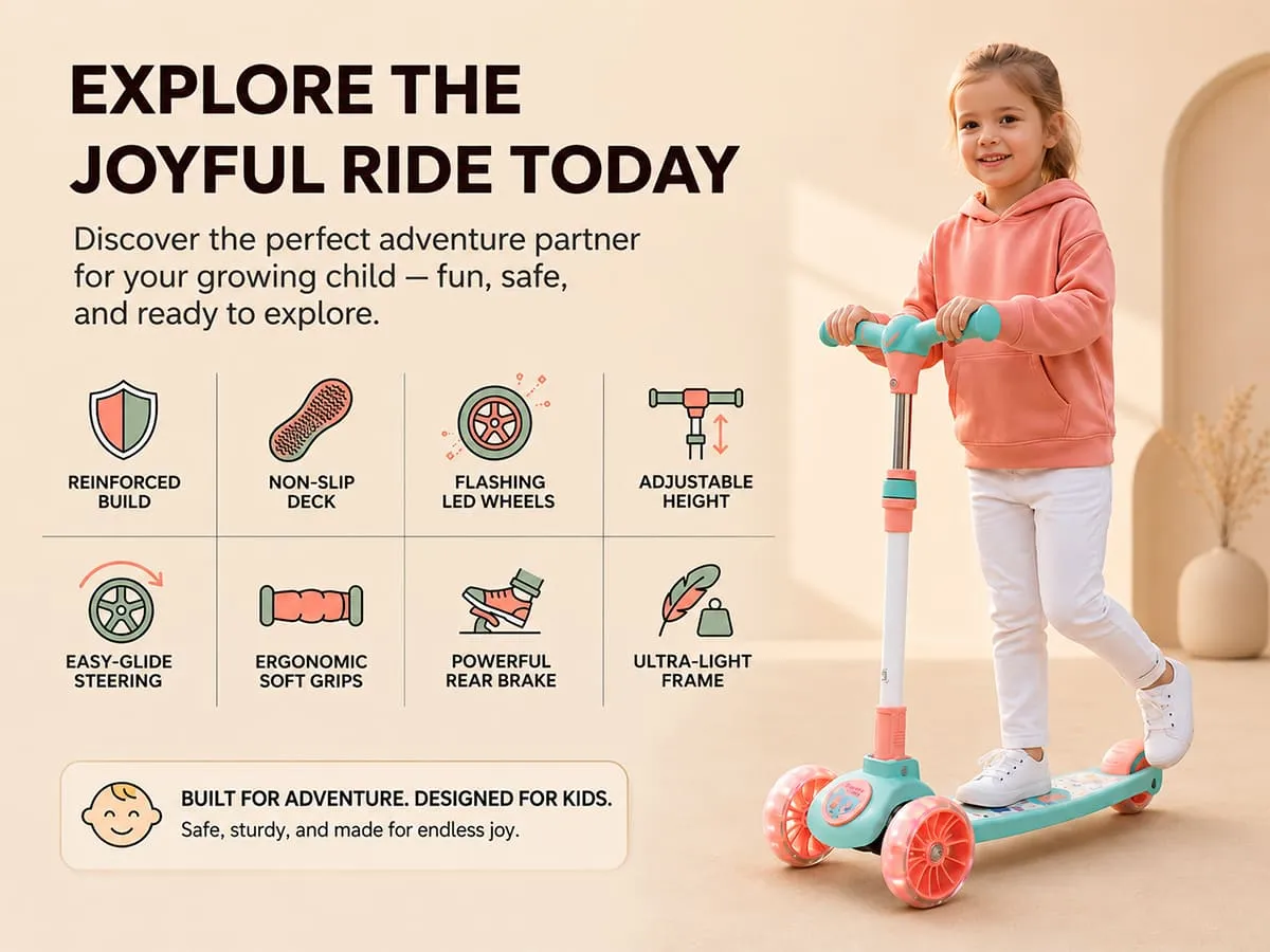 Peppa Pig Spartan Kids Scooter with LED Light Wheels