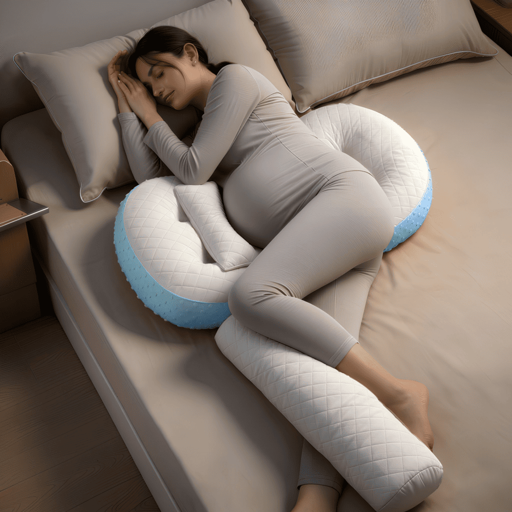 pregnancy leg support pillow blue