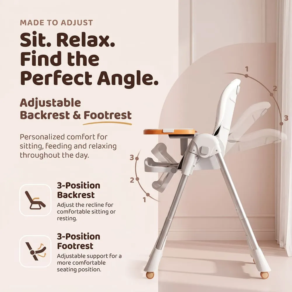 relax with Galaxy High Chair orange