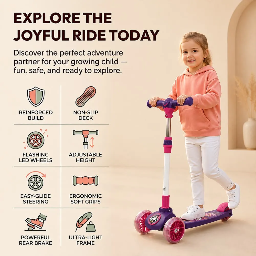 ride with Peppa pig kids scooter purple