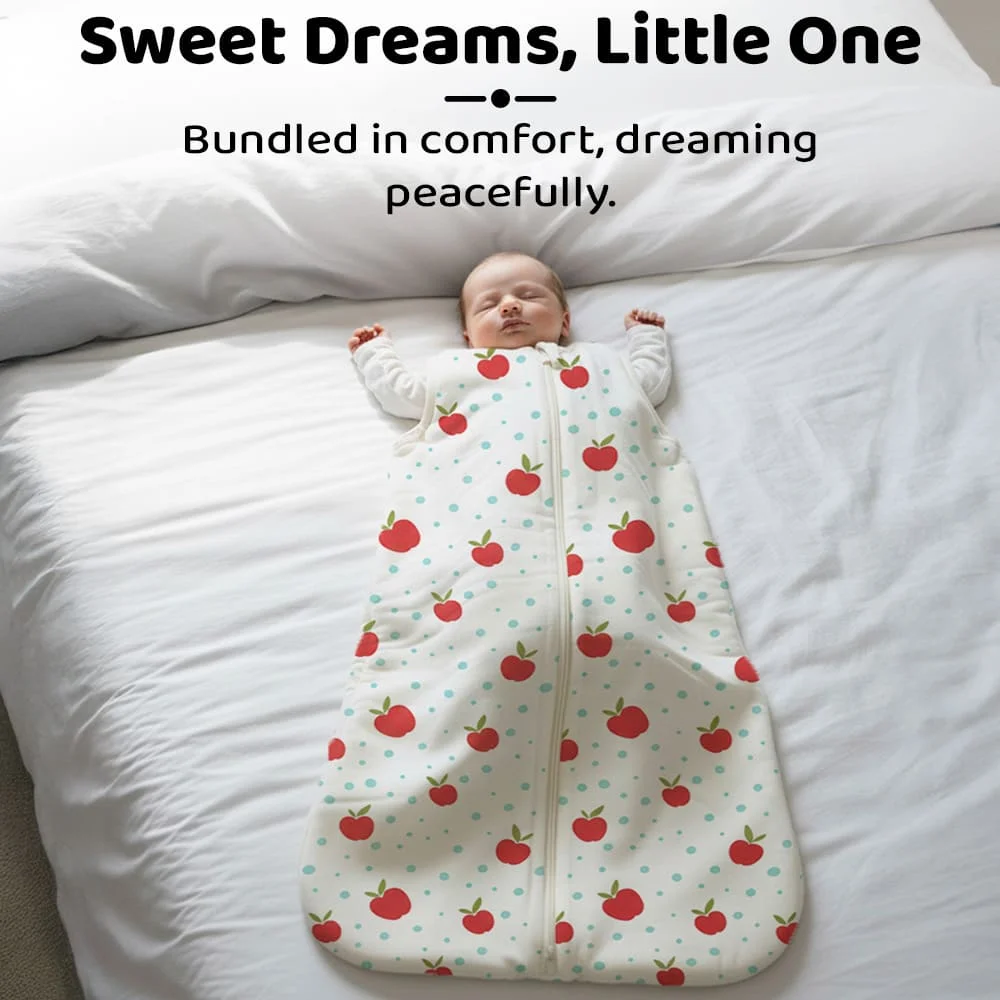 sleeping sack apple print