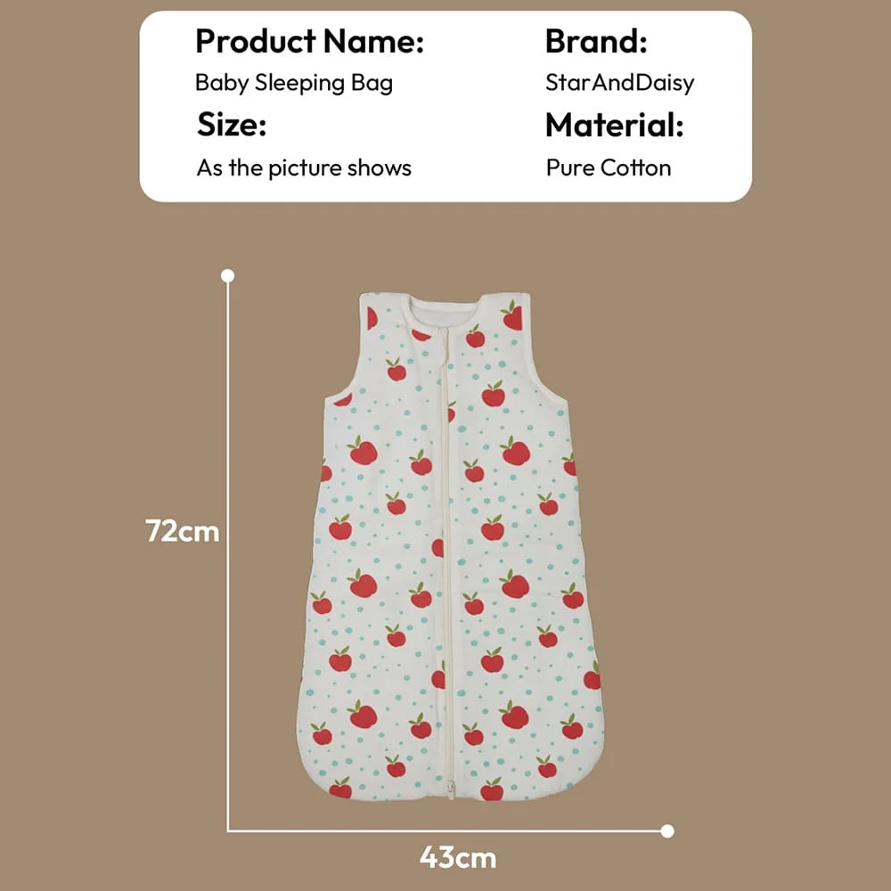 sleeping sack apple print