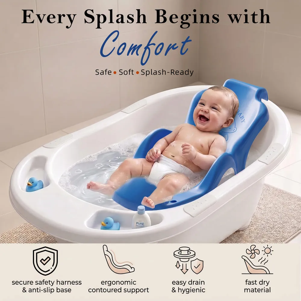 splash begins from baby bath seat blue