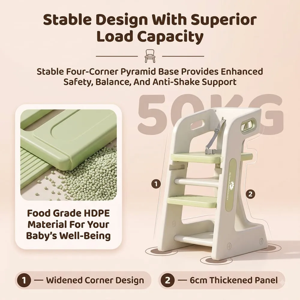 stable design Grownest Adjustable Dining chair green