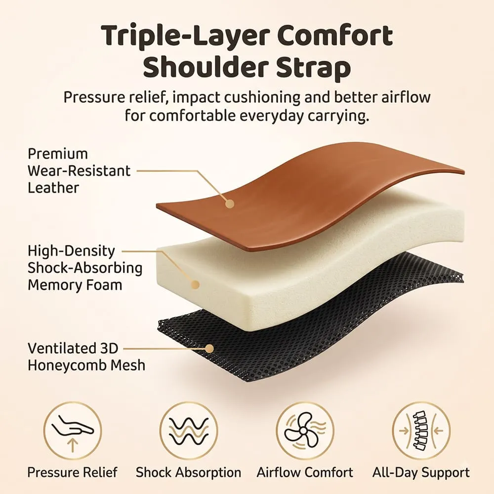 triple layer strap Cozy carry bag brown