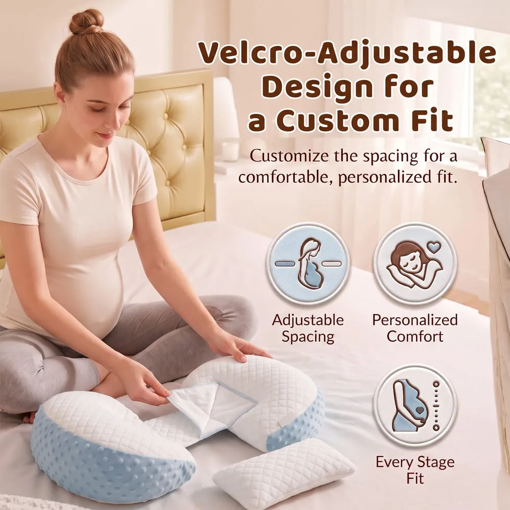 velcro adjustable design Maternity pillow blue