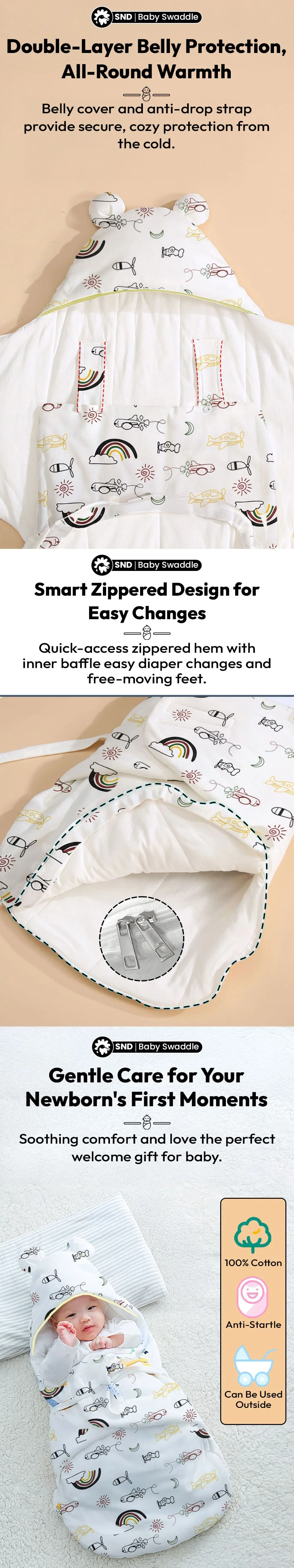 Butterfly Shaped Baby Swaddle