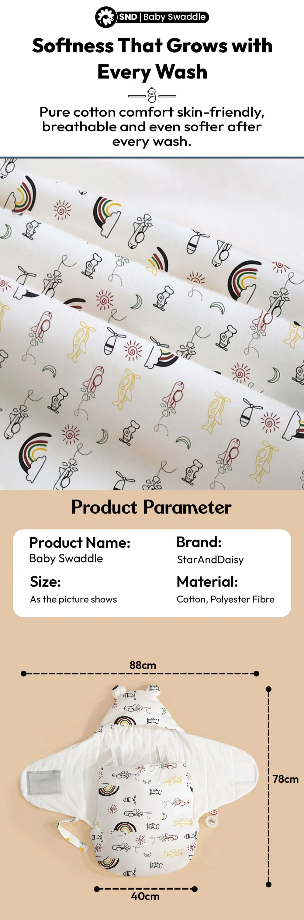 Butterfly Shaped Baby Swaddle