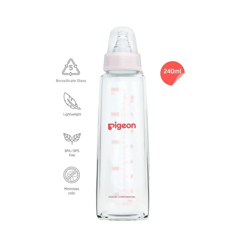 Glass Feeding Bottle pink