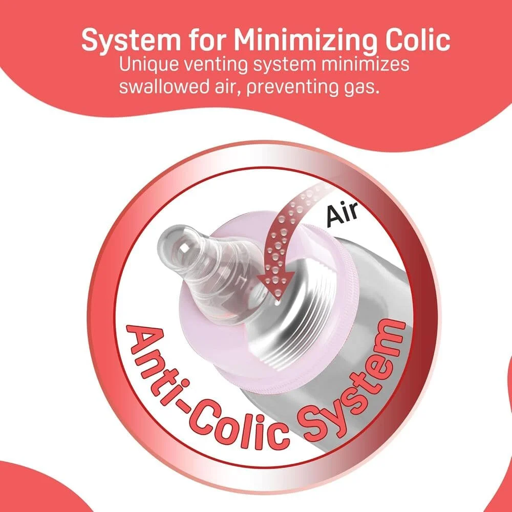 Glass Feeding Bottle pink