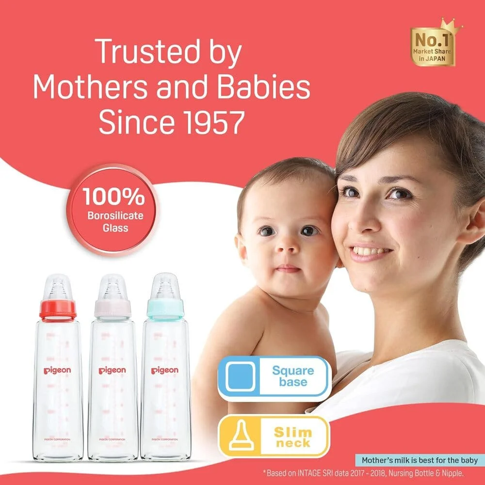 Glass Feeding Bottle pink