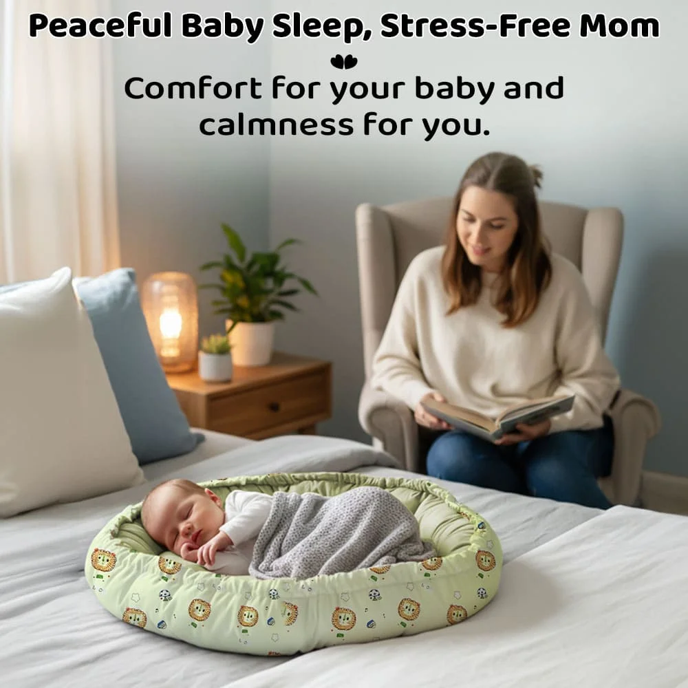 baby bed round green