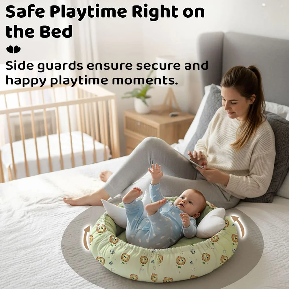 baby bed round green