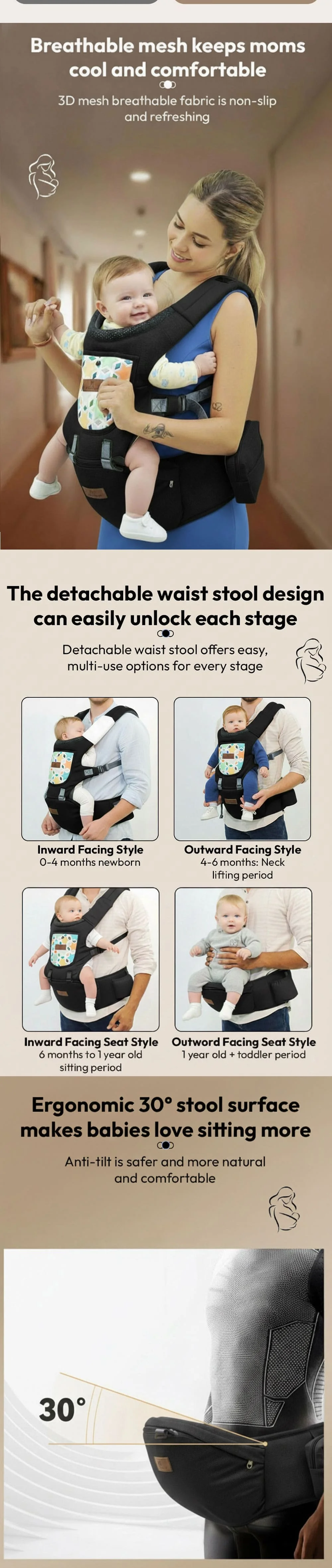 4-in-1 Baby Hip Carrier