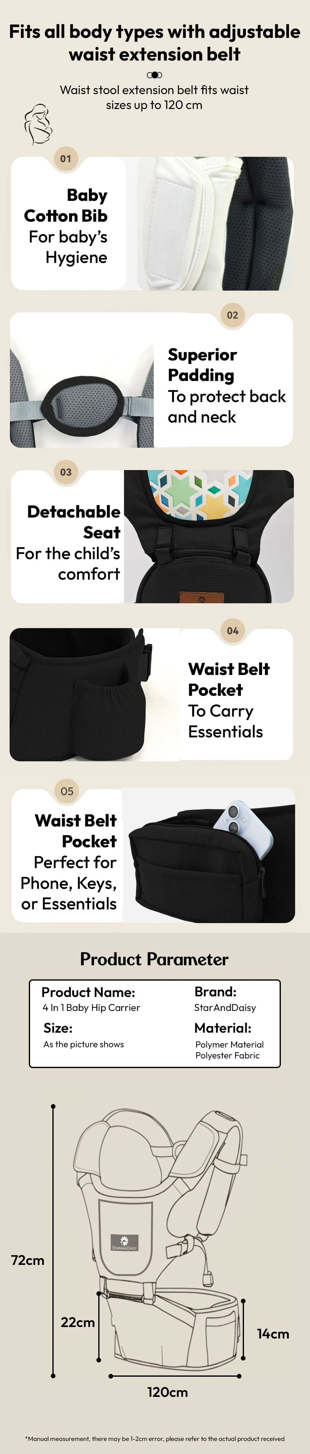 4-in-1 Baby Hip Carrier