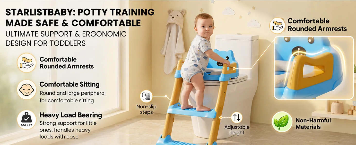 Baby Potty Training Toilet Seat for Kids with Ladder