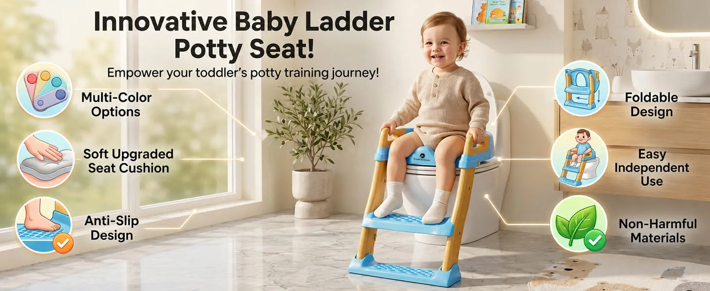 Baby Potty Training Toilet Seat for Kids with Ladder