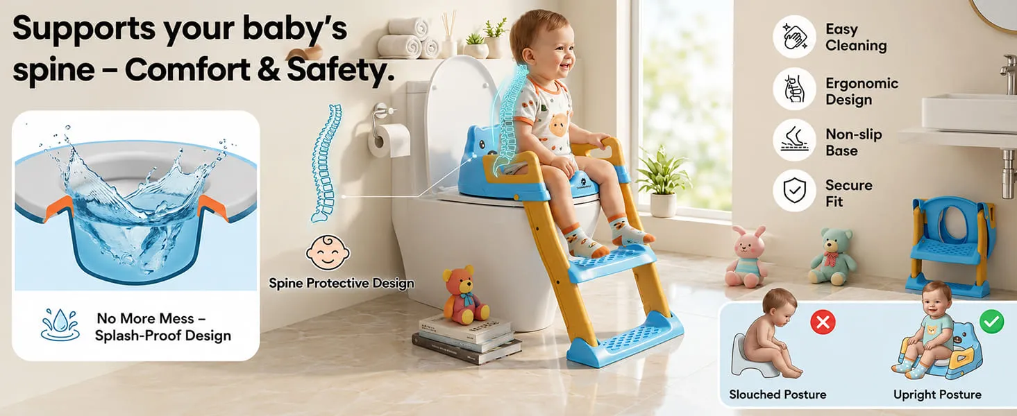 Baby Potty Training Toilet Seat for Kids with Ladder