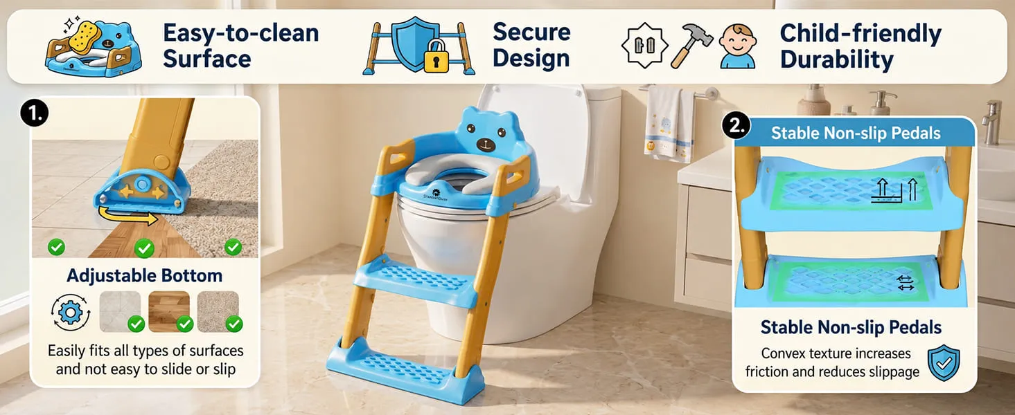 Baby Potty Training Toilet Seat for Kids with Ladder
