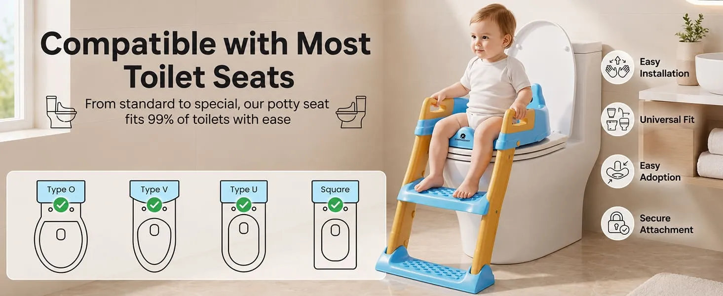 Baby Potty Training Toilet Seat for Kids with Ladder