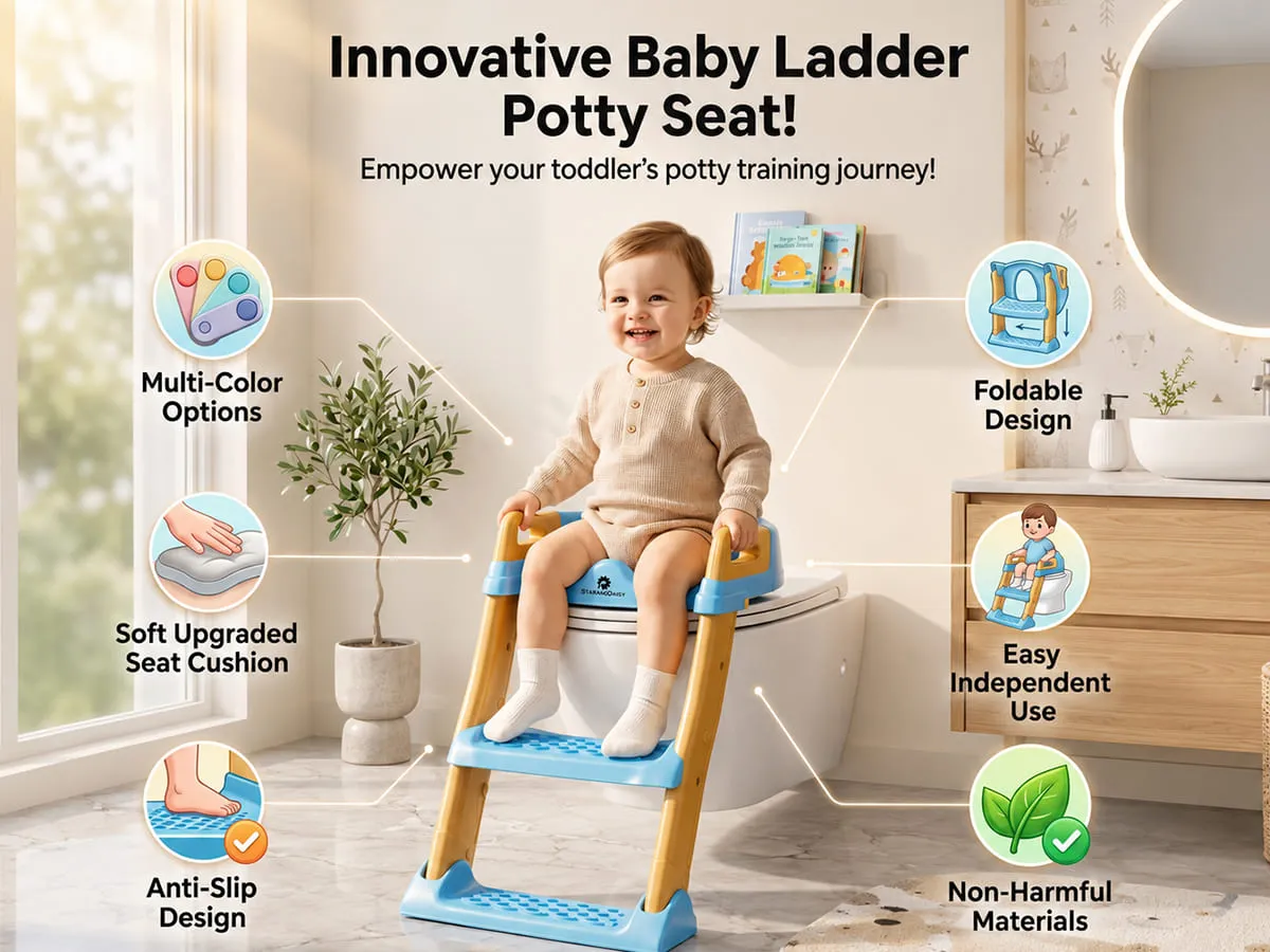 Baby Potty Training Toilet Seat for Kids with Ladder