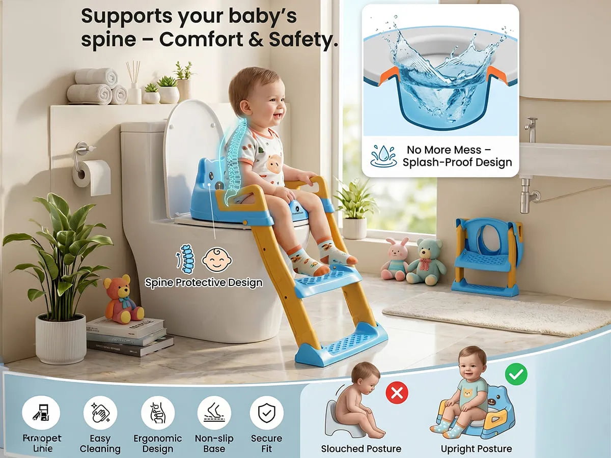 Baby Potty Training Toilet Seat for Kids with Ladder