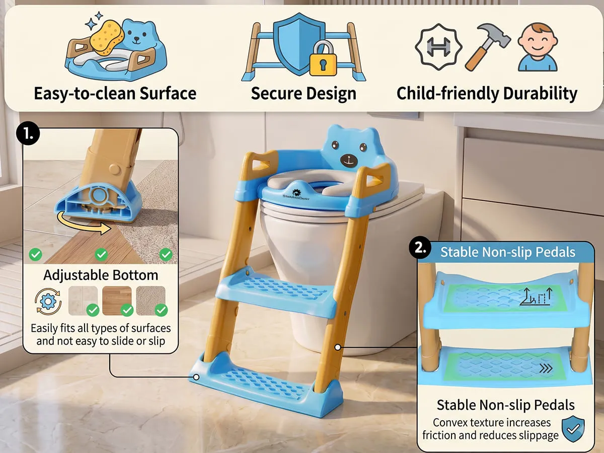 Baby Potty Training Toilet Seat for Kids with Ladder