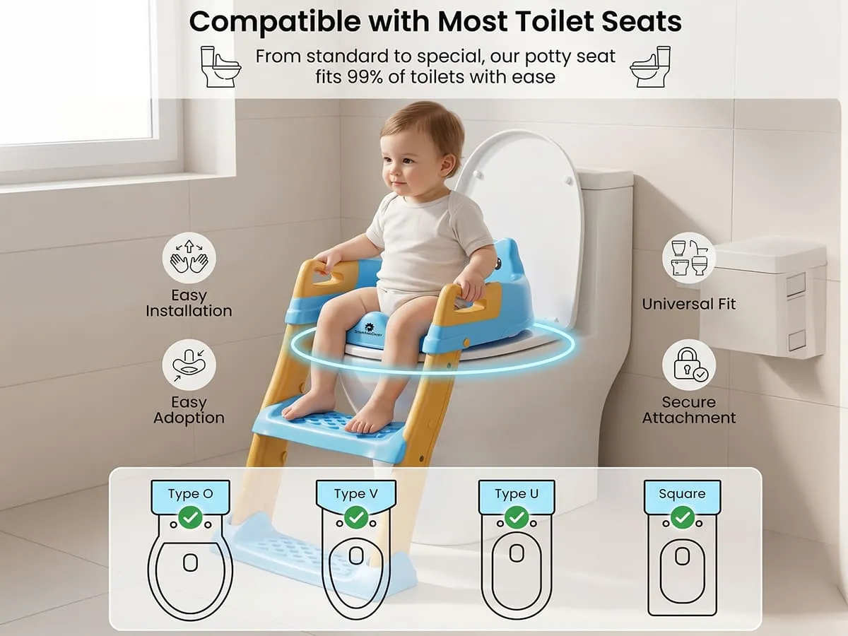 Baby Potty Training Toilet Seat for Kids with Ladder