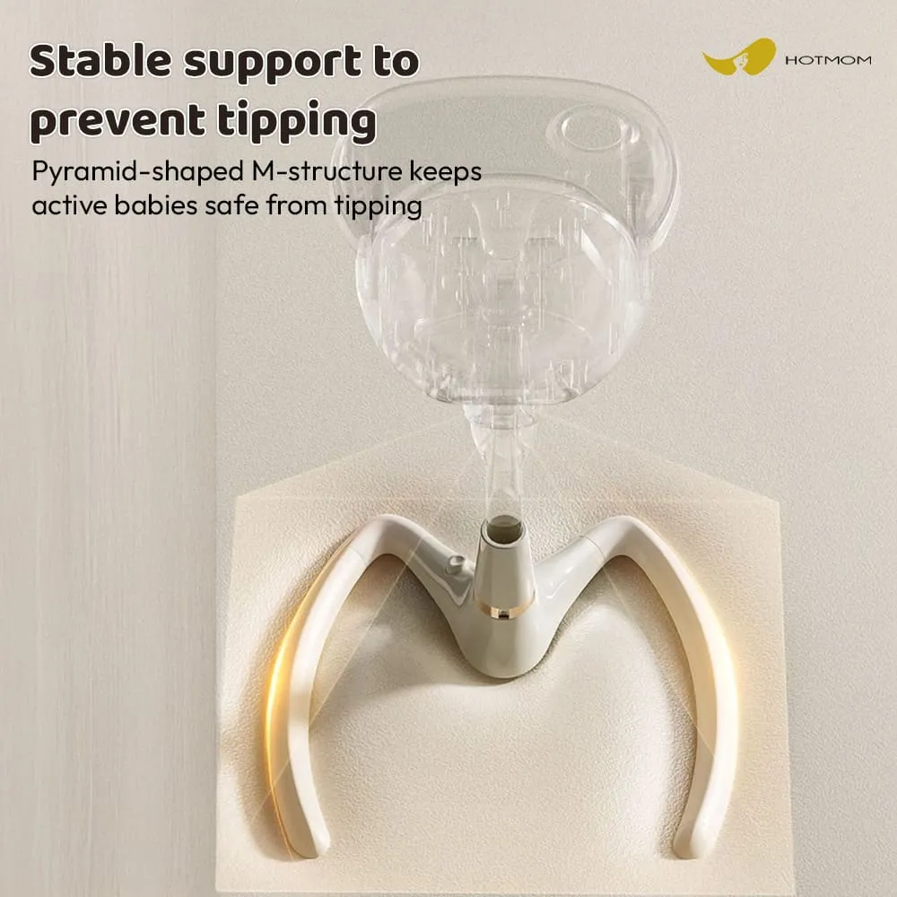 stable support to prevent tipping with british hotmom high chair