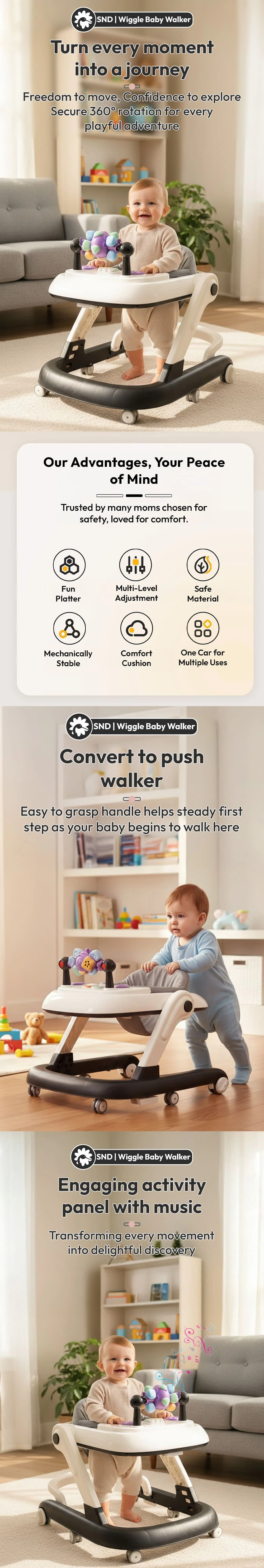 Wiggle Baby Walker Black